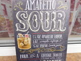 Метална табела коктейл Amaretto Sour ликьор сироп фреш лимон алкохол