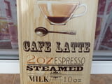 Метална табела кафе Лате Cafe Latte espresso еспресо мляко