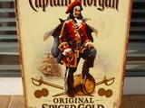 Метална табела ром Captain Morgan сабя кораб алкохол бъчва спиртна напитка