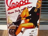Метална табела Vespa От Италия с любов скутер мотор мотопед