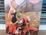 Метална табела мотор JAWA 125-175 кубика реклама момиче планина ретро