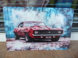Метална табела кола Chevrolet Camaro Z28 1969 автомобил американски V8 спортно окачване спирачки