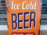 Метална табела Леденостудена бира се сервира тук заповядайте наливна бутилирана жива мътна тъмна све