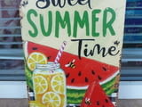 Метална табела Страхотно лято диня лимонов сок лед забавления